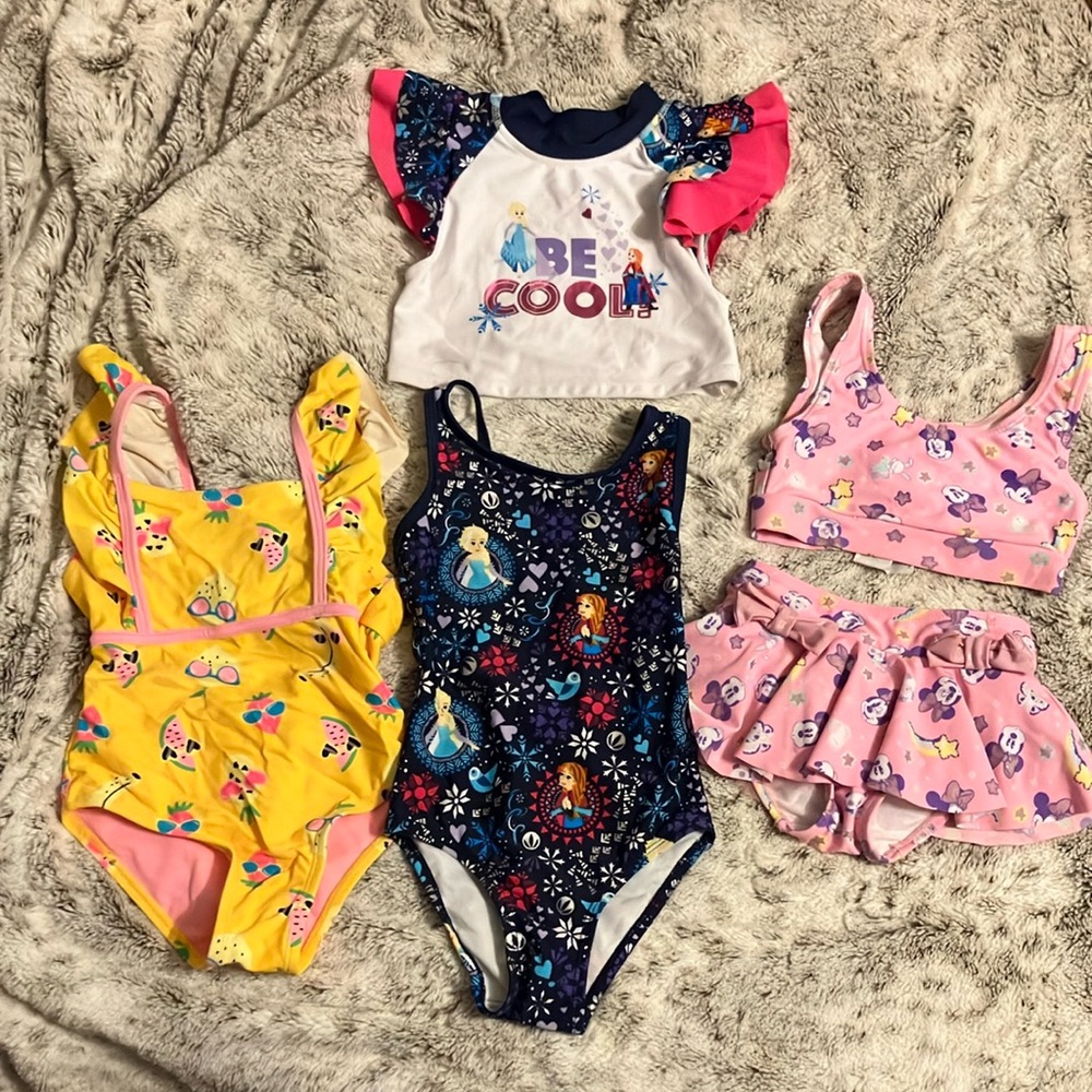 Kids Colorful One Piece Swimsuit Set